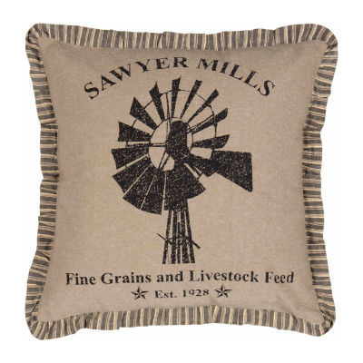VHC Brands Miller Farm Windmill 18x18 Throw Pillow