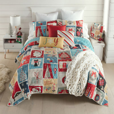 Your Lifestyle By Donna Sharp Retro Christmas Reversible Quilt Set