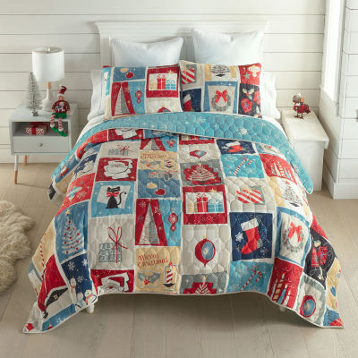 Your Lifestyle By Donna Sharp Retro Christmas Reversible Quilt Set
