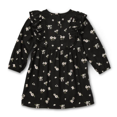 Okie Dokie Toddler & Little Girls Long Sleeve Flutter A-Line Dress