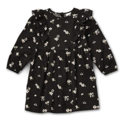 Okie Dokie Toddler & Little Girls Long Sleeve Flutter A-Line Dress