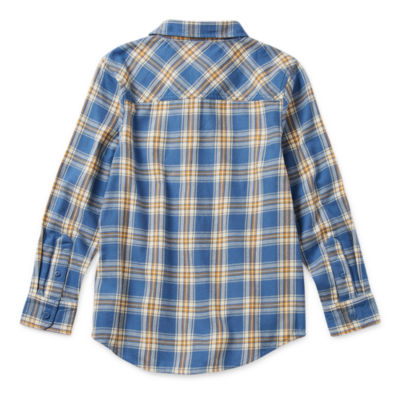 Thereabouts Little & Big Boys Adaptive Long Sleeve Flannel Shirt