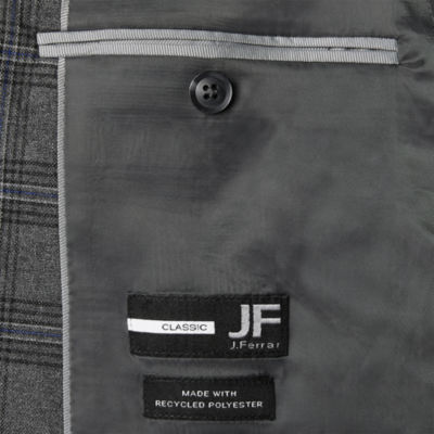 J. Ferrar Ultra Comfort Mens Checked Stretch Fabric Classic Fit Suit ...