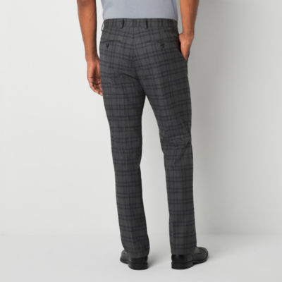 J. Ferrar Ultra Comfort Mens Checked Stretch Fabric Classic Fit Suit Pants