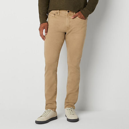 mutual weave Mens Slim Fit Jean, 32 32, Beige