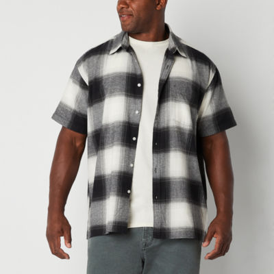 Arizona Big and Tall Mens Hooded Regular Fit Long Sleeve Flannel
