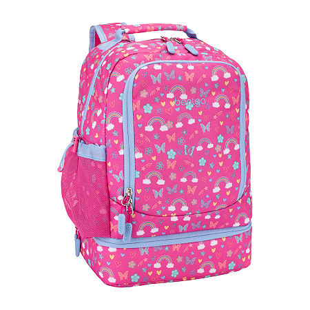 Bentgo Kids Rainbows And Butterflies 2-in-1 Backpack And Insulated Lunch Bag, One Size, Pink