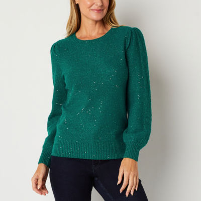 Lucky Brand Sequin Crew Neck Long Sleeve Top - Macy's