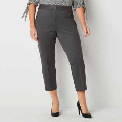 Worthington Womens Fit Solution Ultra Sculpt Ponte Bootcut Pants, Color:  Heather Grey - JCPenney