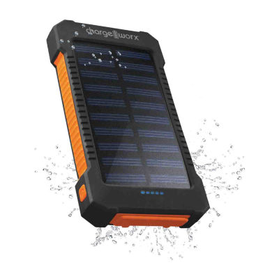 Chargeworx 10,000mAh Premium Solar Power Bank with built-in Dual