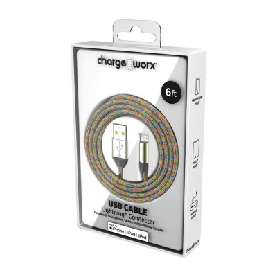 Chargeworx 6ft Lightning Cable Cell Phone Charger