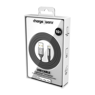 Chargeworx 10ft Lightning Cable Cell Phone Charger
