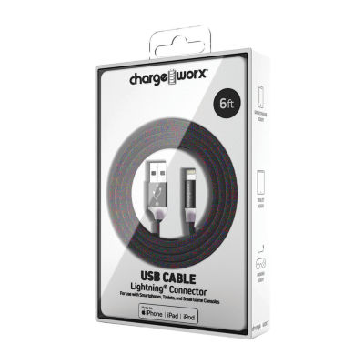 Chargeworx 6ft Lightning Cable Cell Phone Charger