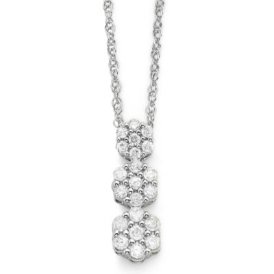 Diamond Blossom 1/4 CT.T.W. Natural Diamond Cluster Pendant Necklace