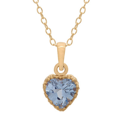 LabCreated Aquamarine 14K Gold Over Silver Pendant Necklace, Color