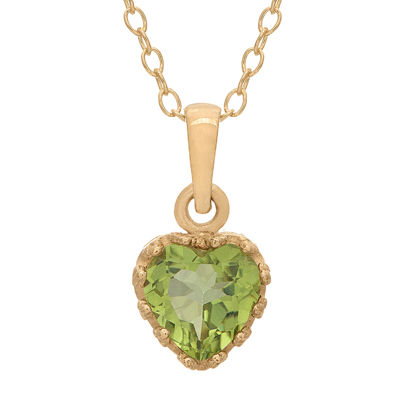 Genuine Peridot 14K Gold Over Silver Pendant