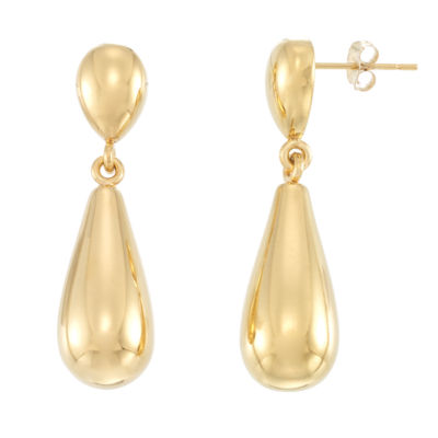 Gold Opulence 14K Gold Over Diamond Resin Drop Earrings