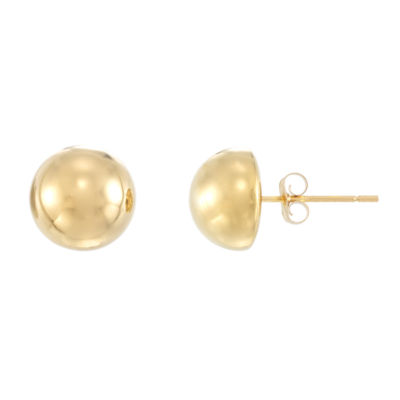 Gold Opulence 14K Gold Over Diamond Resin Stud Earrings