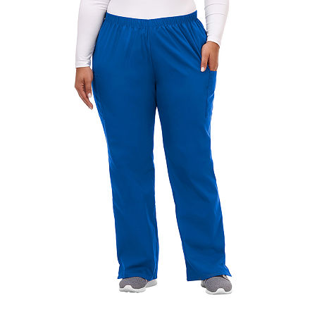 Fundamentals By White Swan 14720 Cargo Womens Plus Scrub Pants, Petite 2x, Blue