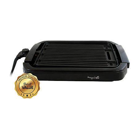 MegaChef Reversible Indoor Grill And Griddle, One Size, Black