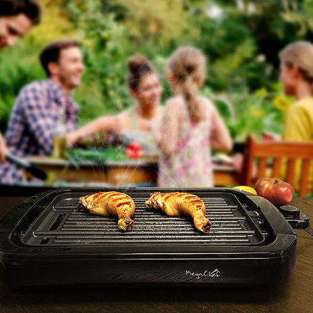 MegaChef Reversible Indoor Grill And Griddle, One Size, Black