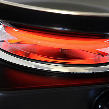 MegaChef Dual Burner Electric Infrared Cooktop Buffet Range Steel