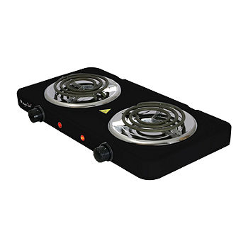 MegaChef Dual Burner Electric Infrared Cooktop Buffet Range Steel