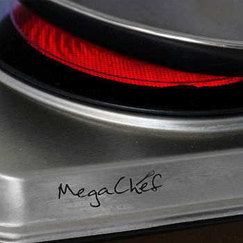 Megachef Portable 2-Burner Sleek Steel Hot Plate With Temperature