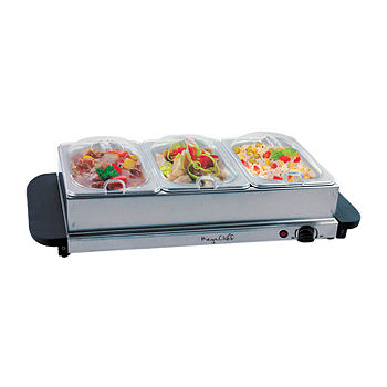 Buffet Server & Food Warmer with 3 Removable Sectional Trays