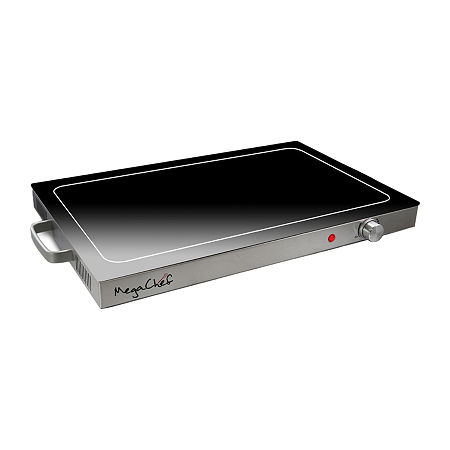 Megachef Adjustable Temperature Control Warming Tray, One Size, Black