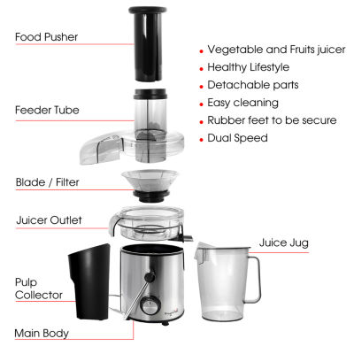 MegaChef Wide Mouth With Dual Speed Electric Juicer