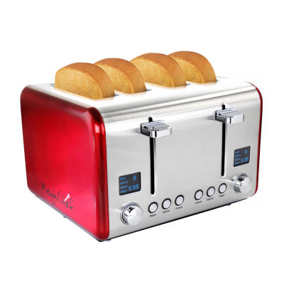 MegaChef 4-Slice Stainless Steel Extra Wide Slot Toaster