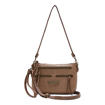 Stone Mountain Washed Leather Crossbody Bag, Color: Grayblack - JCPenney