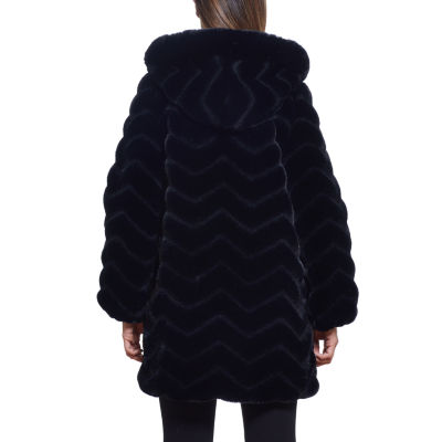 Gallery Womens Faux Fur Hooded Heavyweight Coat