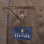 Stafford Mens Windowpane Stretch Fabric Regular Fit Sport Coat - Big and Tall