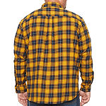 St. John's Bay Big and Tall Mens Long Sleeve Easy-on + Easy-off Adaptive Regular Fit Flannel Shirt