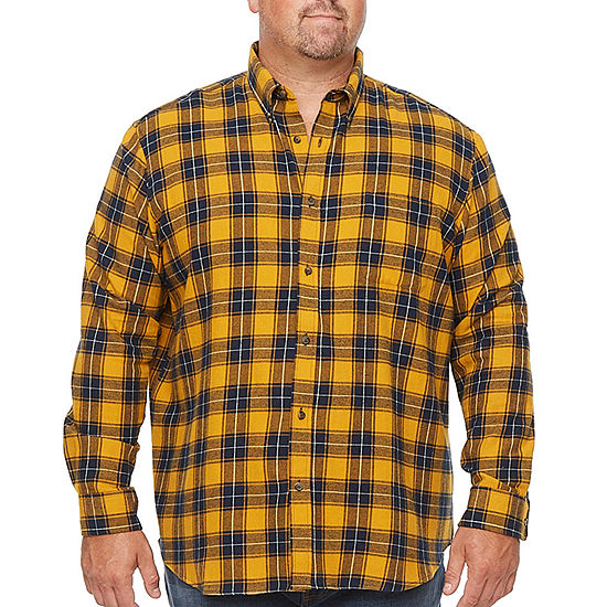St. John's Bay Big and Tall Mens Long Sleeve Easy-on + Easy-off Adaptive Regular Fit Flannel Shirt