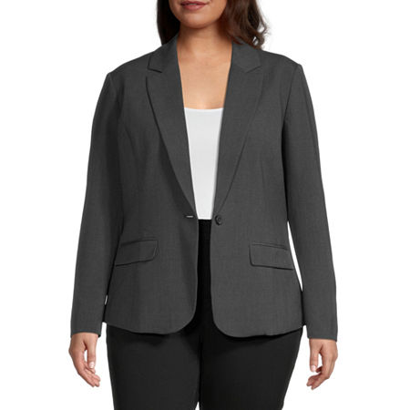 Liz Claiborne Kate Womens Classic Fit Blazer, 18w, Gray