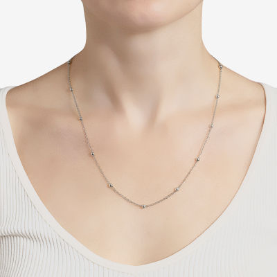 Silver Reflections Pure Over Brass 18 Inch Bead Chain Necklace