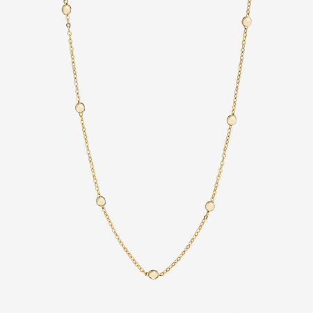 Silver Reflections 24K Gold Over Brass 18 Inch Bead Chain Necklace, One Size