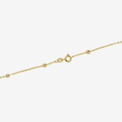 Silver Reflections 24K Gold Over Brass Inch Bead Chain Necklace