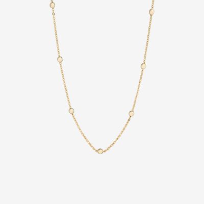 Silver Reflections 24K Gold Over Brass Inch Bead Chain Necklace