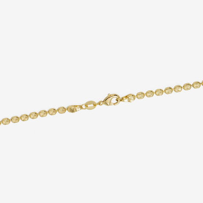 Silver Reflections 24K Gold Over Brass 18 Inch Bead Chain Necklace