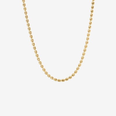 Silver Reflections 24K Gold Over Brass Inch Bead Chain Necklace