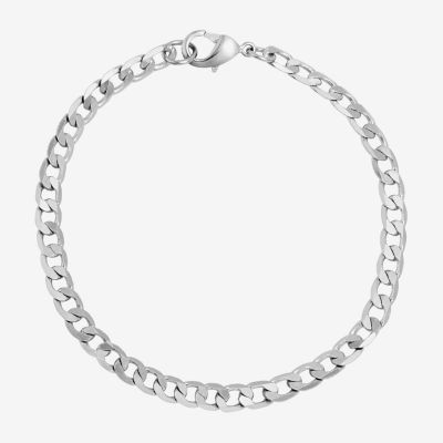 Silver Reflections Pure Silver Over Brass 7.25 Inch Curb Chain Bracelet