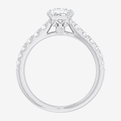 (G-H / Si1-Si2) Womens 1 3/8 CT. T.W. Lab Grown White Diamond 14K Gold Side Stone Engagement Ring