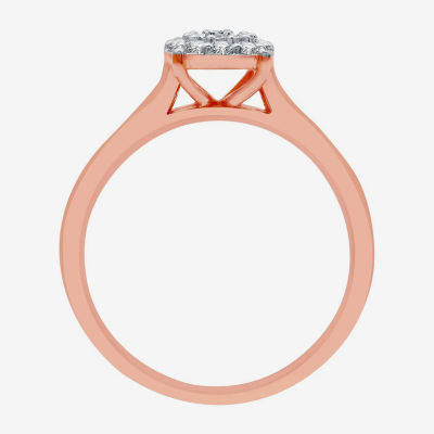 I Said Yes (H-I / I1) Womens 3/8 CT. T.W. Lab Grown White Diamond 14K Rose Gold Over Silver Sterling Round Halo Bridal Set