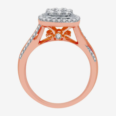 I Said Yes (H-I / I1) Womens 3/4 CT. T.W. Lab Grown White Diamond 14K Rose Gold Over Silver Sterling Cushion Halo Bridal Set