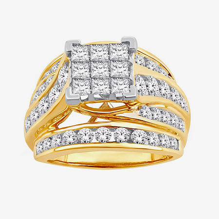 Womens 3 CT. T.W. Natural White Diamond 14K Gold Side Stone Bridal Set, 7
