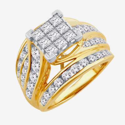 Womens 3 CT. T.W. Mined White Diamond 14K Gold Side Stone Bridal Set
